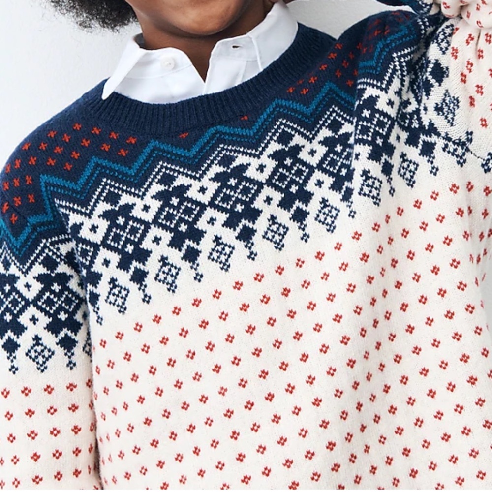 Kids' vintage Fair Isle sweater in wool blend